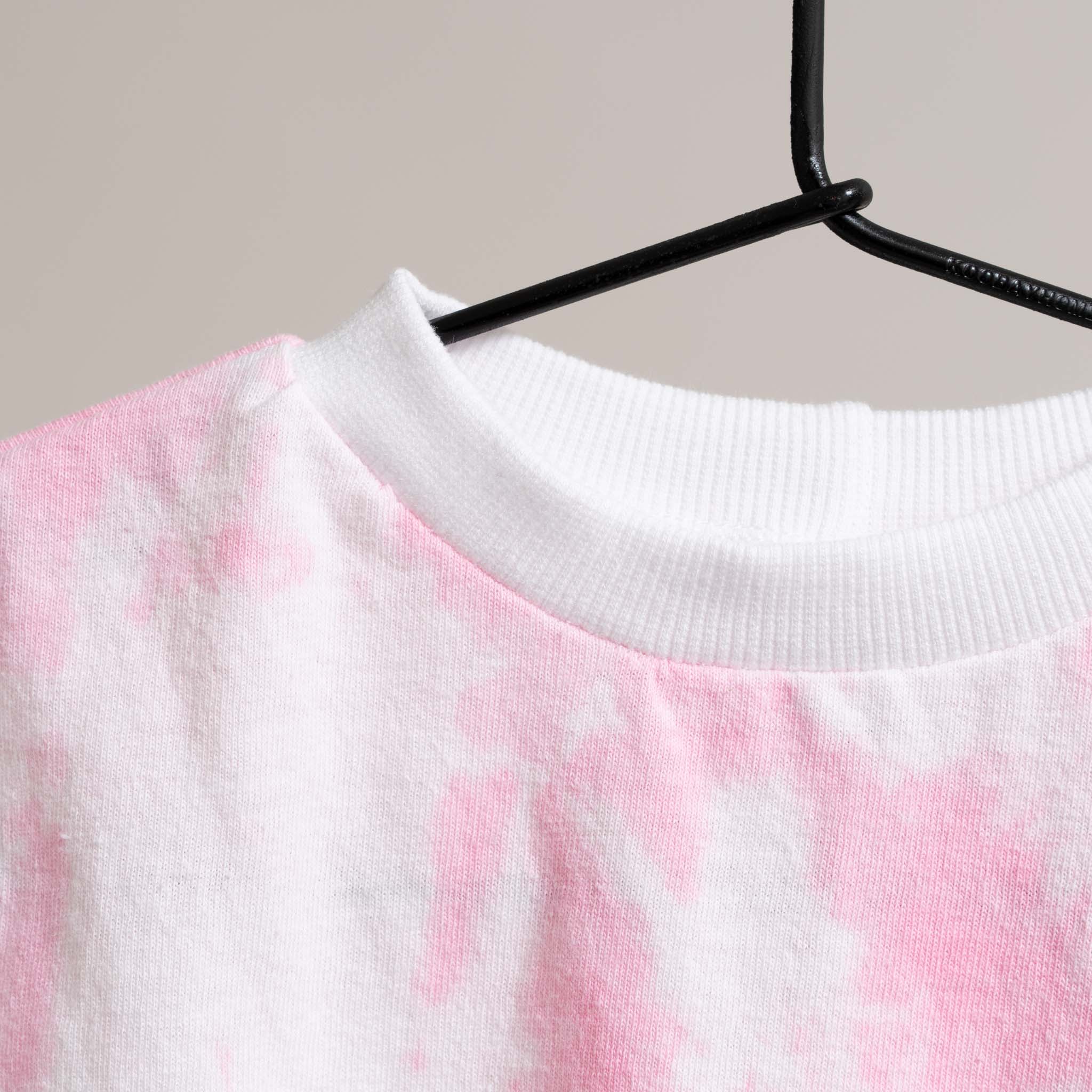Short Sleeve Romper - Pink Tie Dye