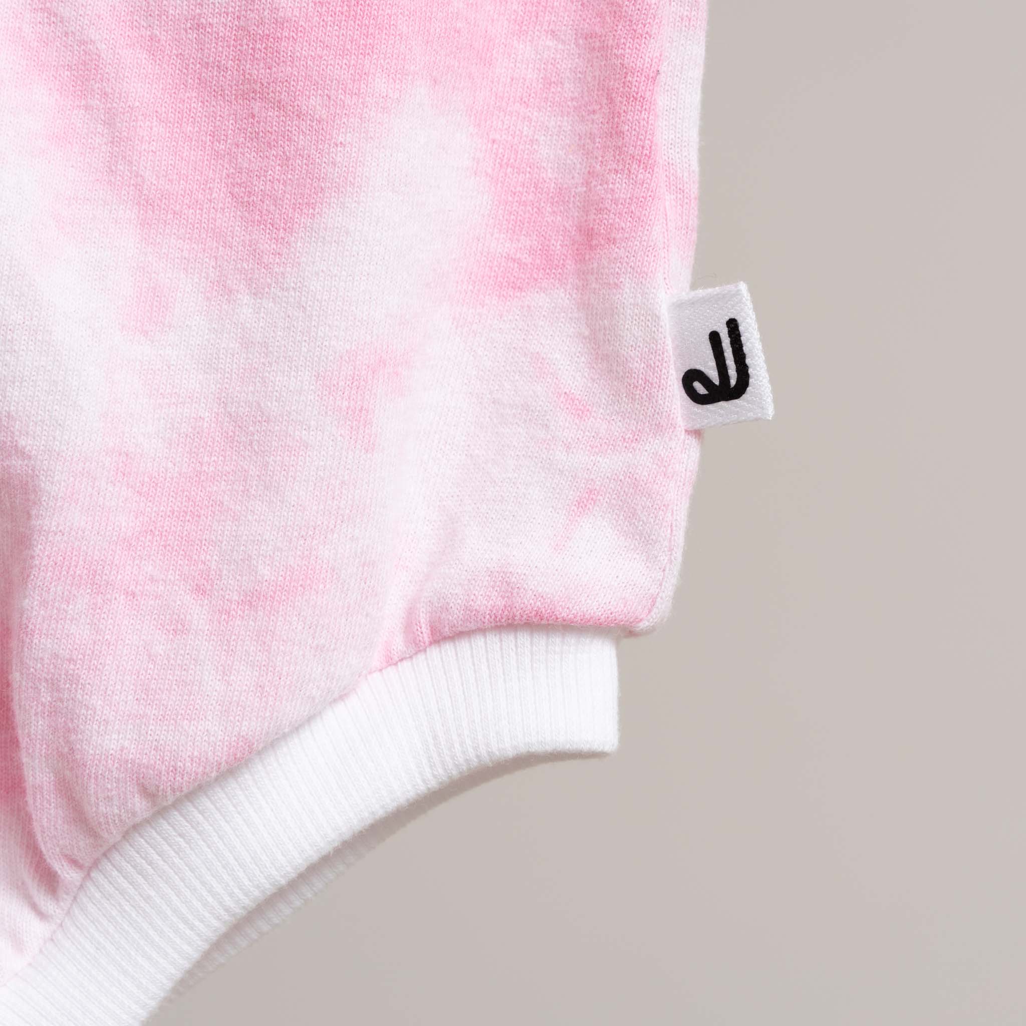 Short Sleeve Romper - Pink Tie Dye